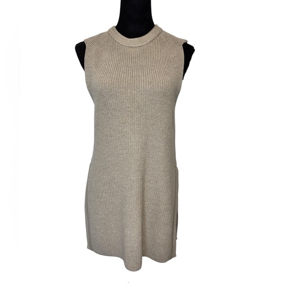 Aritzia Wilfred Palmier Tunic Wool Knit Top Nude - Picture 3 of 9